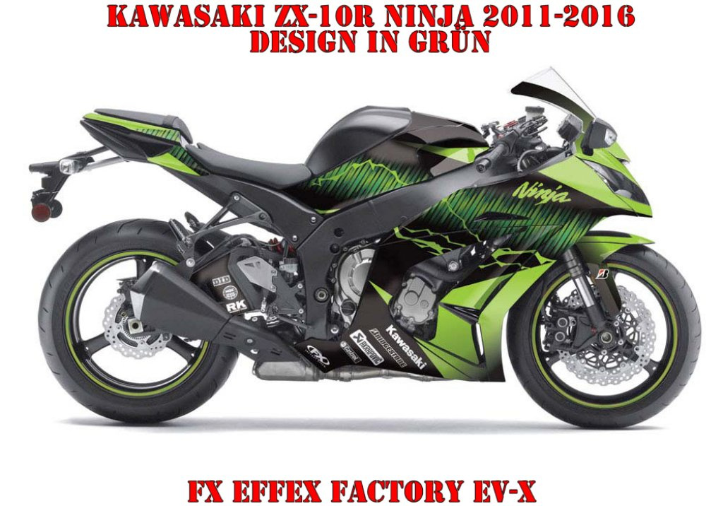 Beispiel Bild für die Farben, EV-X Grün für Kawasaki ZX-10R Ninja 2011-2015